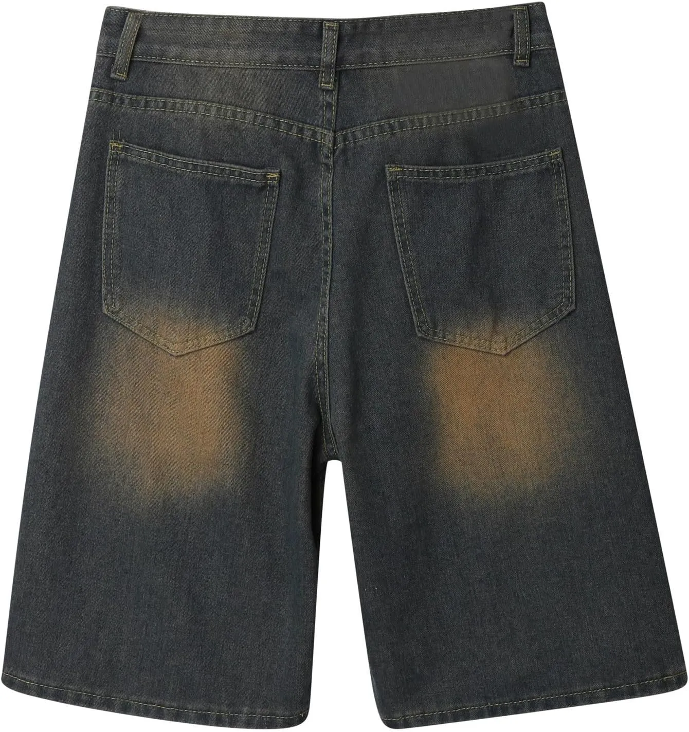 Men Y2K Vintage Baggy Jean Shorts Summer Casual Hip Hop Mid Loose Denim Shorts Trendy Outfits