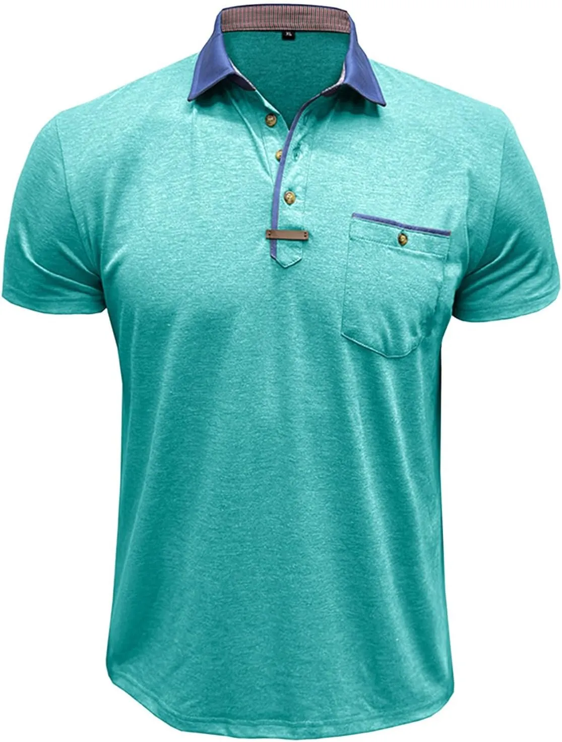 Mens Golf Polo Shirts Short Sleeve Moisture Wicking Cotton Golf Shirt Athletic Fashion Raglan Collared Pique T-Shirts