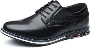 Men's Lace-up Dress Shoes,Casual Business Oxford Derby Work Flats,Comfortable Walking Orthopedic Leather Shoes