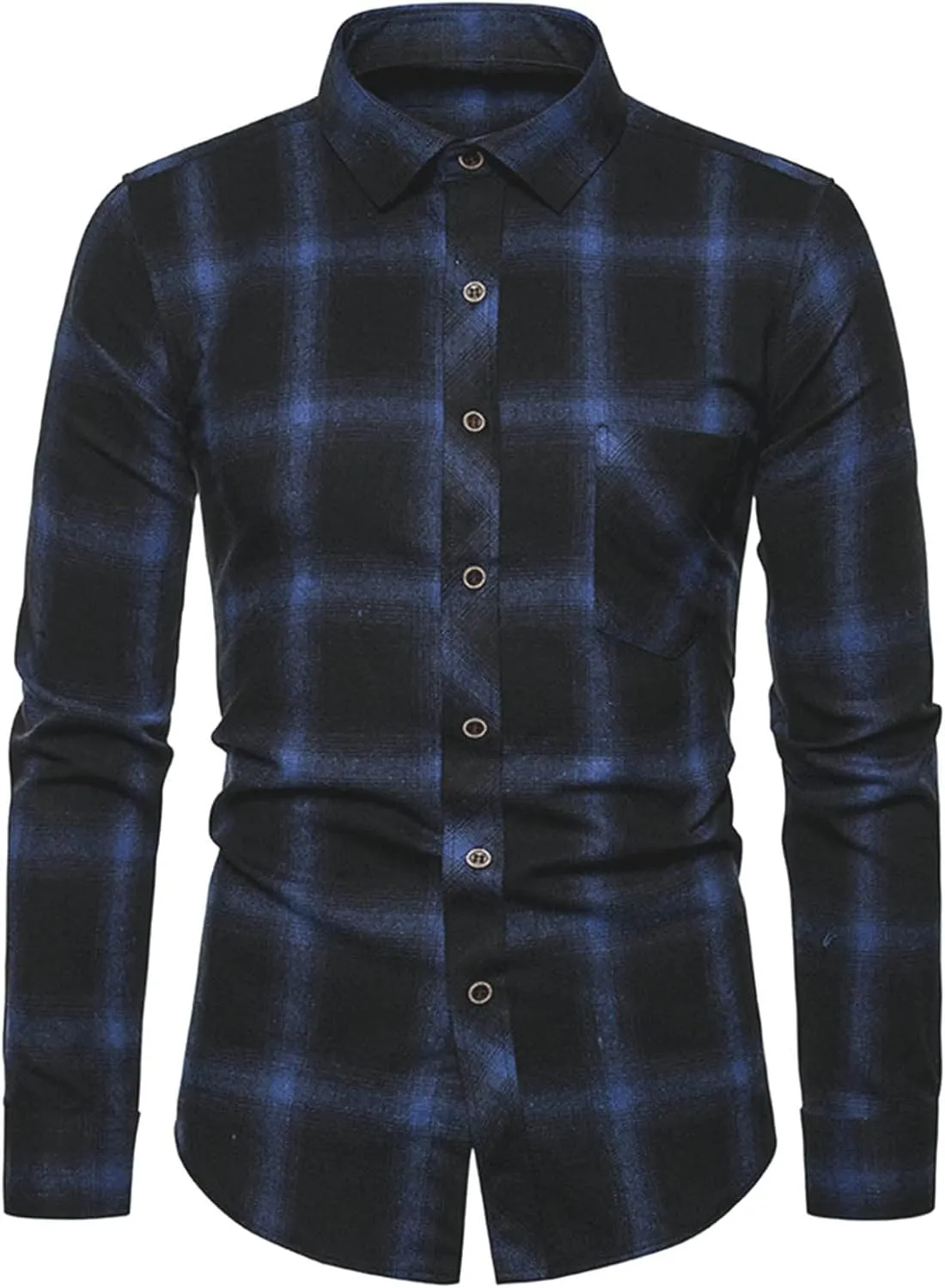 Men's Plaid Hooded Shirts Square Printing Lightweight Breathable Long Sleeve Lapel Men Plus Size Big&Tall Mens with