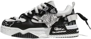 Men's Trendy Platform Lace-Up Sneakers for Walking, Jogging, and Casual Style