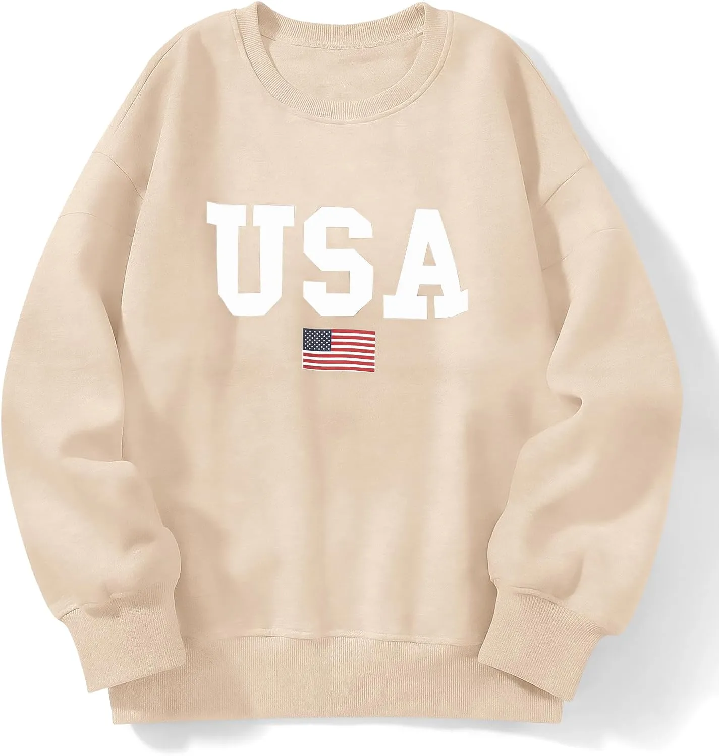 Micoson Women's Oversized Graphic Letter Print Sweatshirts Crewneck Fleece Pullover Tops Fall Winter Fashion Clothes 2024