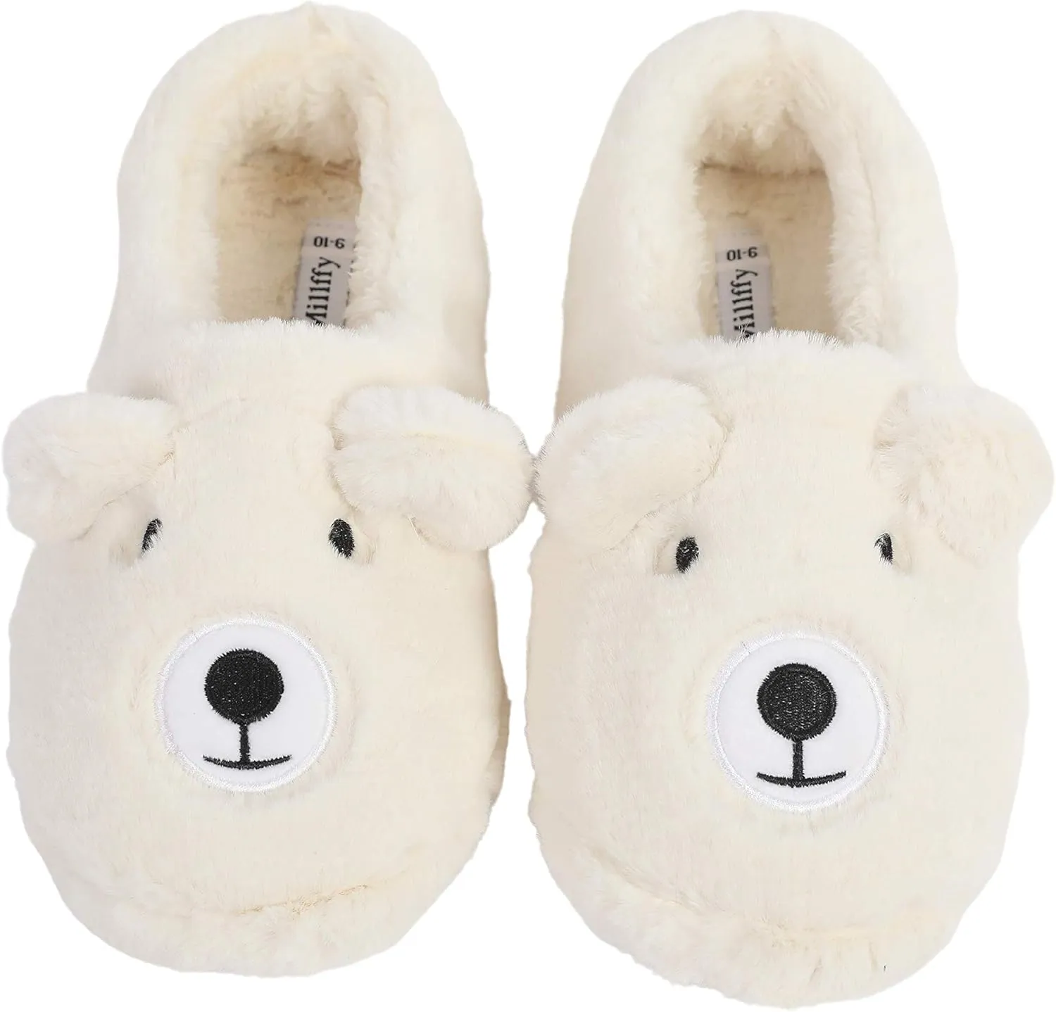 Millffy Womens Cute Cartoon Animal Soft Warm Plush Fuzzy Bear Slippers Winter House Shoes Lamb Slippers Sneakers