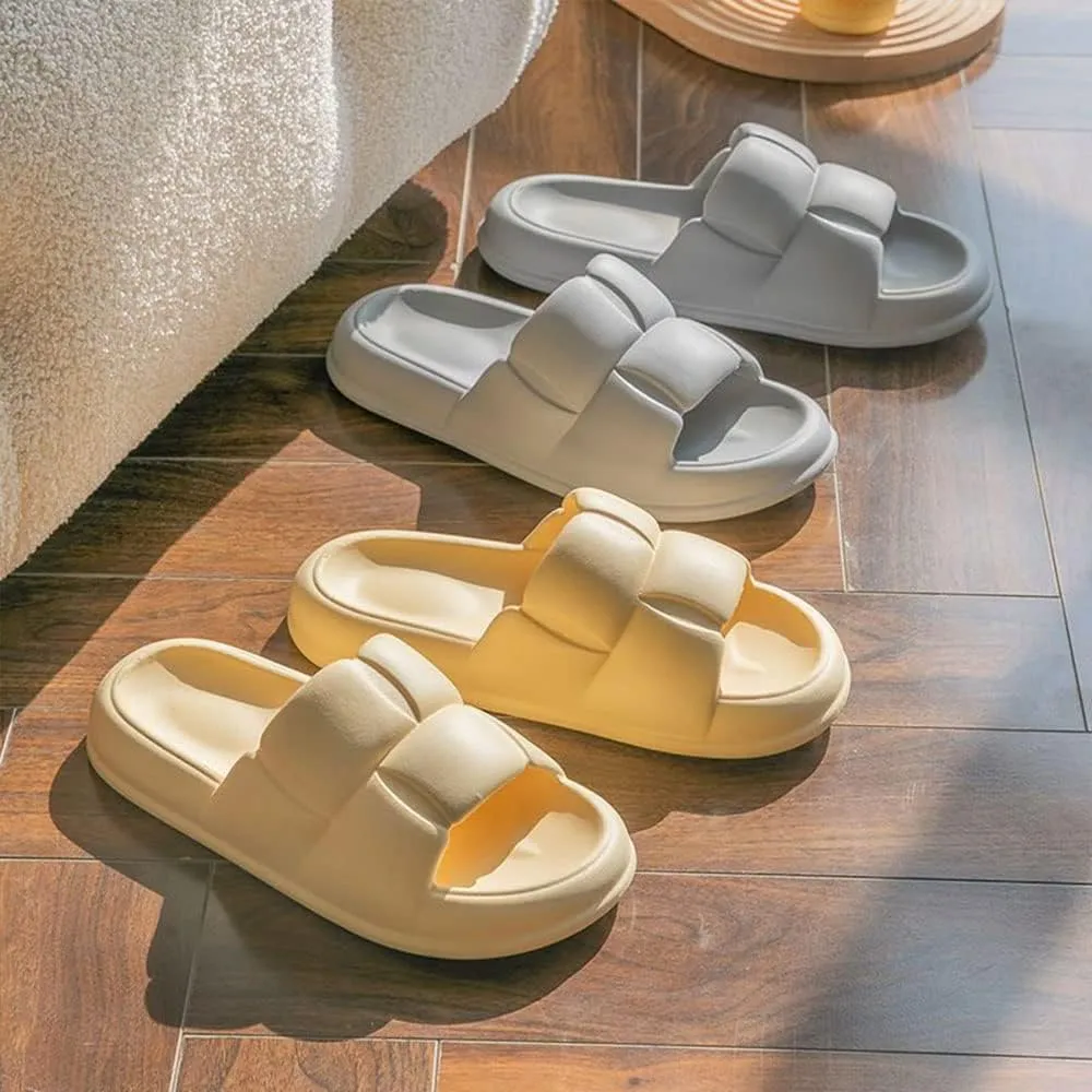 MOLERFO Pillow Slides for Women and Men | Shower Slippers Bathroom Sandals | Extremely Comfy | Cushioned Thick Sole
