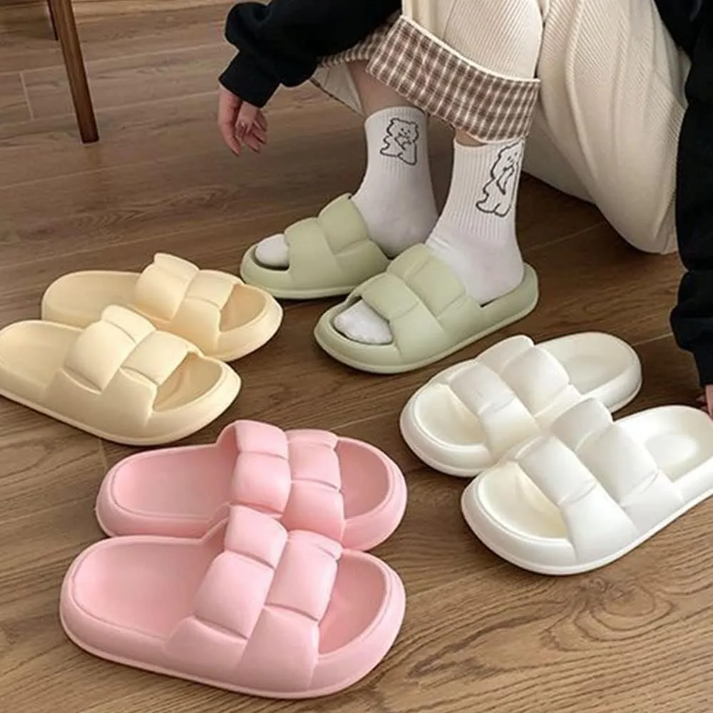 MOLERFO Pillow Slides for Women and Men | Shower Slippers Bathroom Sandals | Extremely Comfy | Cushioned Thick Sole
