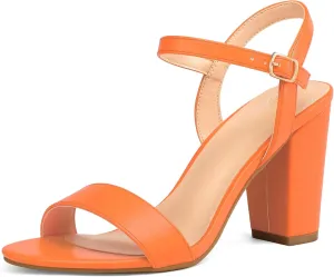 mysoft Women's Chunky Block Heels 3.5IN Open Toe Ankle Strap High Heeled Sandals Wedding Party Dress Pump Shoes