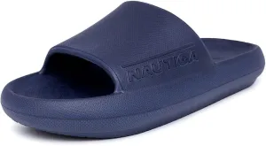 Nautica Men's Cushioned Slip-On Shower Slides – Lightweight EVA Foam Athletic Sandals for Pool, Beach, Gym, and Casual Wear