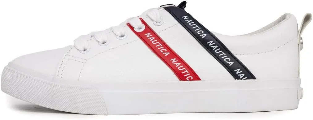 Nautica Women’s Lace-Up Fashion Sneakers – Low-Top Casual Walking & Tennis Shoes with Platform or Regular Heel