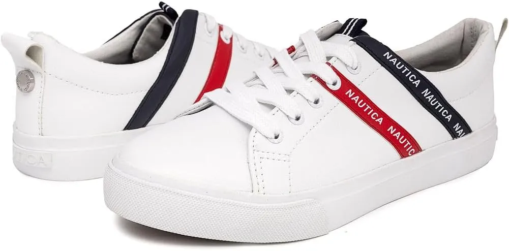 Nautica Women’s Lace-Up Fashion Sneakers – Low-Top Casual Walking & Tennis Shoes with Platform or Regular Heel