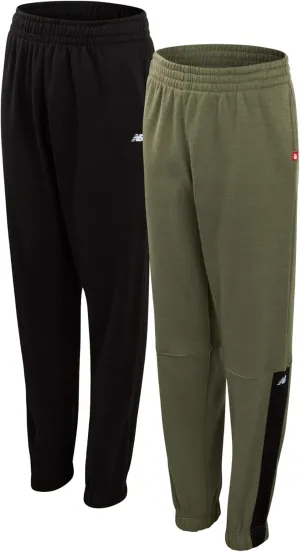 New Balance Boys Sweatpants - 2 Pack Lightweight Fleece Boys Athletic Pants with Pockets and Adjustable Waistband (8-20)