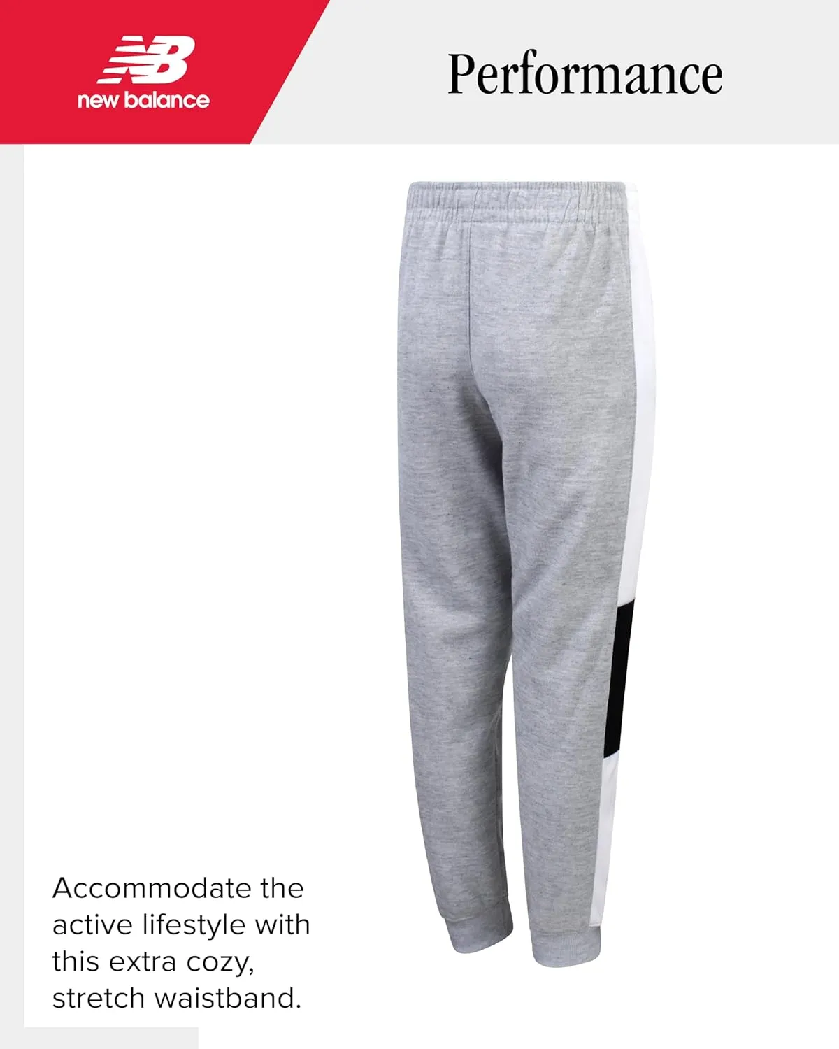 New Balance Boys Sweatpants - 2 Pack Lightweight Fleece Boys Athletic Pants with Pockets and Adjustable Waistband (8-20)