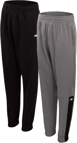New Balance Boys Sweatpants - 2 Pack Lightweight Fleece Boys Athletic Pants with Pockets and Adjustable Waistband (8-20)