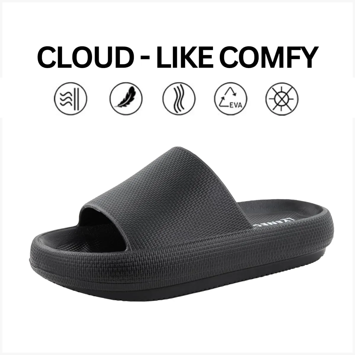 Nube Pillow Slippers For Women and Men House Shoes, Shower Slide, Cloud Slippers, Bathroom Shoes Cushioned Thick Sole Beach Sandals, Lightweight Non-Slip Sandals