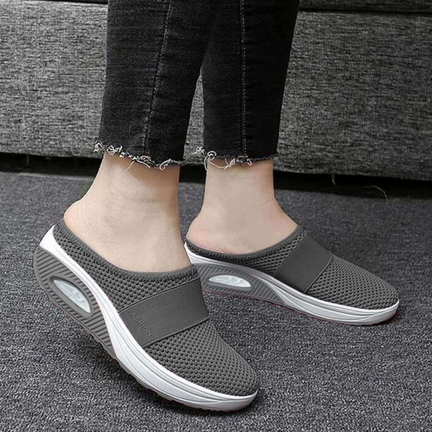 Orthopedic Shoes for Women Slip Ons Walking Shoes Sock Sneakers Slip-On Breathable Mesh Trainers Women's Comfortable Casual Ladies Athletic Shoes Running Jogging Shoes
