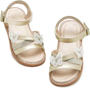 Otter MOMO Girls Open Toe Princess Flat Sandals with Comfort Sole Summer Sandals