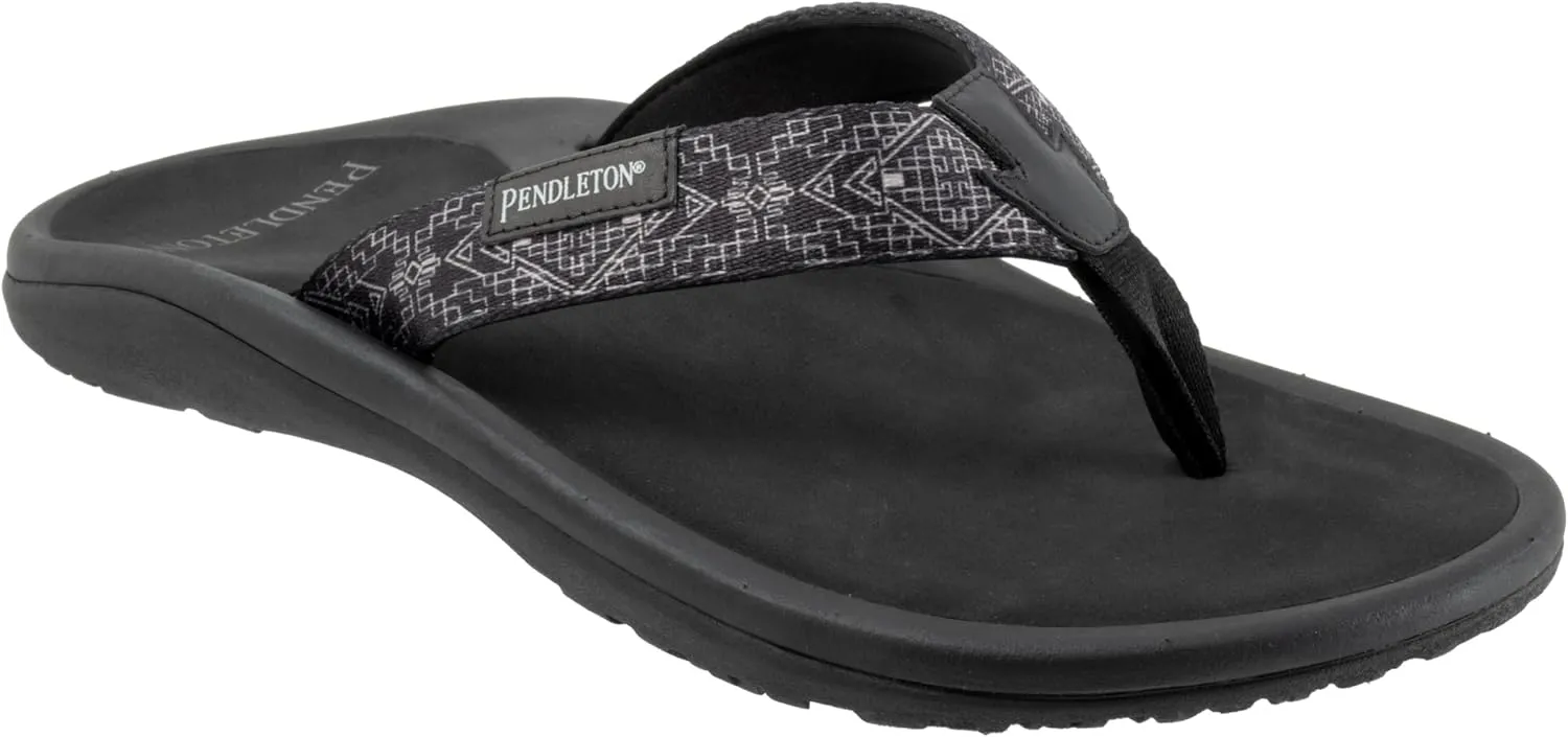 PENDLETON Men's Sandals with Cushioned EVA Insole Pattern, Microfiber Lining, Flexible Rubber Sole, 1/2" Heel