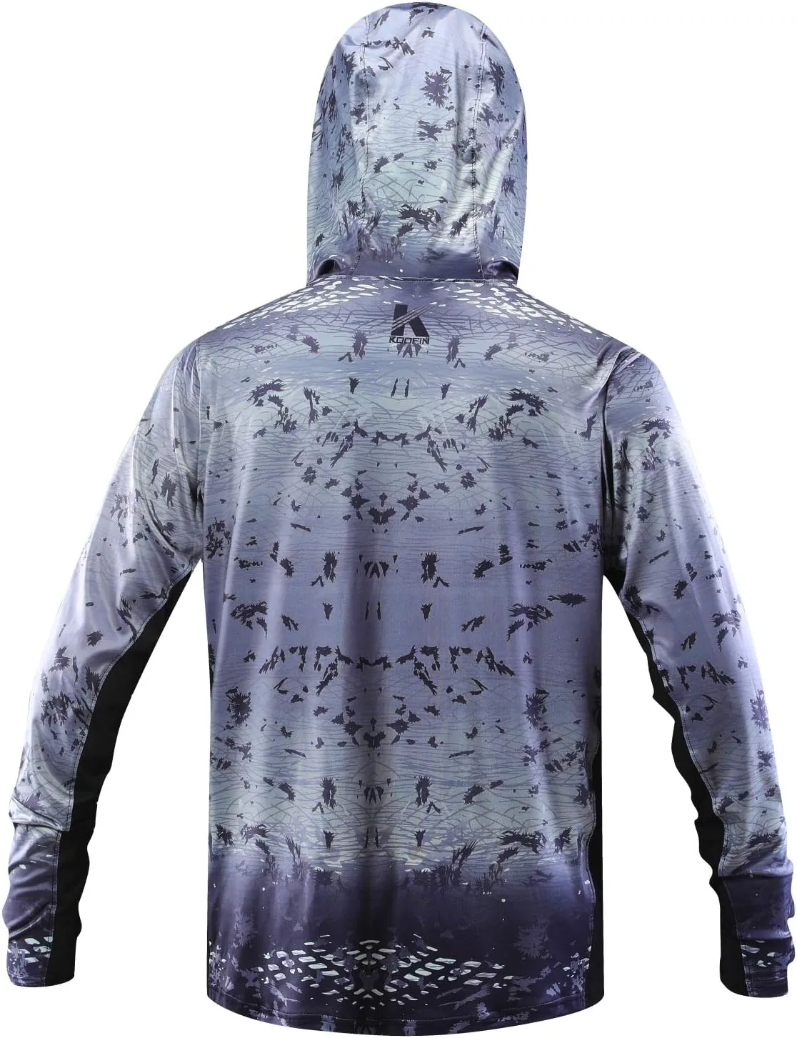 Performance Fishing Hoodie with Face Mask UPF50 Sunblock Shirt Hooded Long Sleeve with Drawstrings Pocket