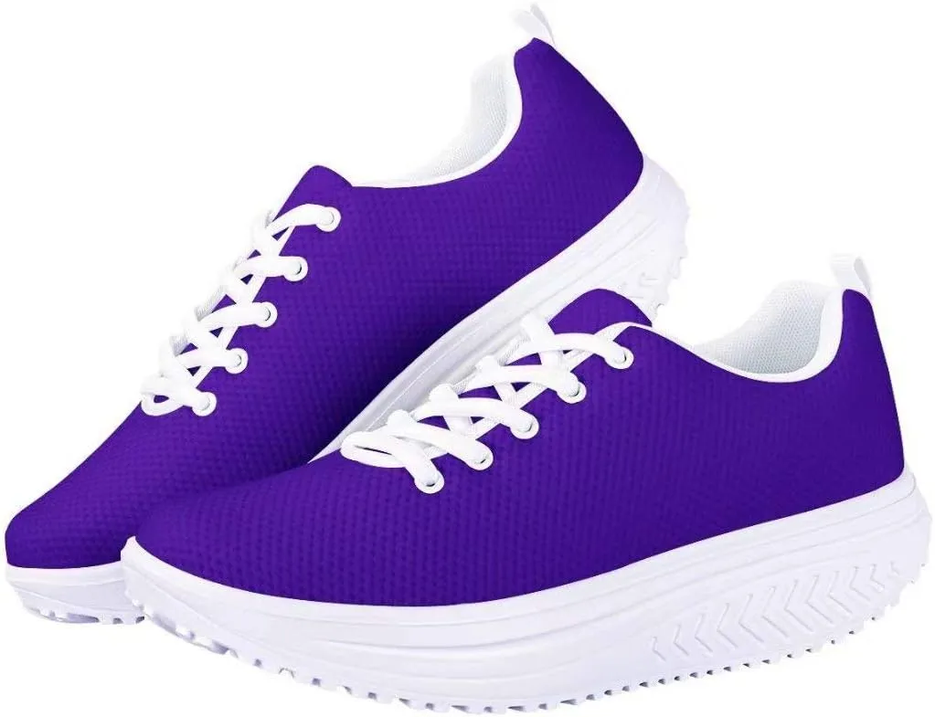 PinUp Angel Ladies Rocking Shoes Womens Lace-up Wedges Tennis Platform Walking Sneakers