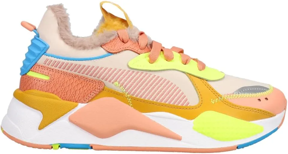 PUMA Womens Rs-X Cuddle Lace Up Sneakers Shoes Casual - Beige, Multi - Size 7.5 M
