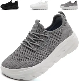QIJGS Platform Sneakers for Women Fashion Casual Shoes Lightweight Wide mesh Sheos