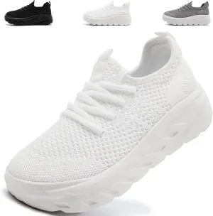 QIJGS Platform Sneakers for Women Fashion Casual Shoes Lightweight Wide mesh Sheos