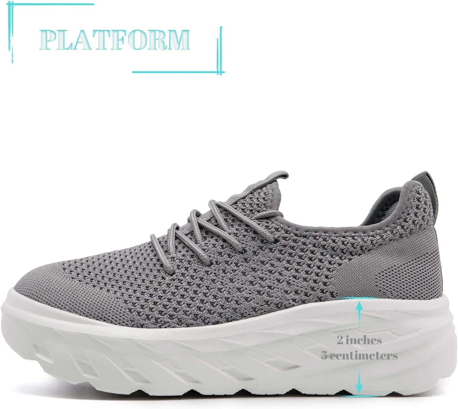 QIJGS Platform Sneakers for Women Fashion Casual Shoes Lightweight Wide mesh Sheos