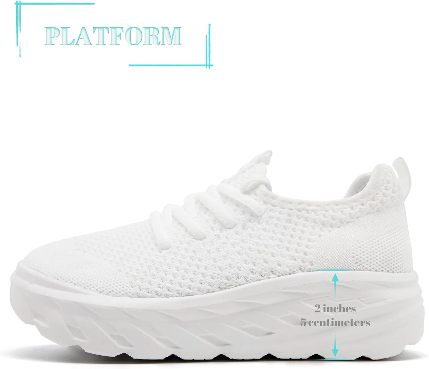 QIJGS Platform Sneakers for Women Fashion Casual Shoes Lightweight Wide mesh Sheos