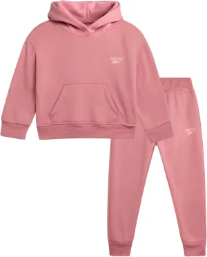 Reebok Toddler Girls' Sweatsuit Set - 2 Piece Fleece Sweatshirt and Jogger Sweatpants Set for Little Girls (Sizes: 2T-6X)