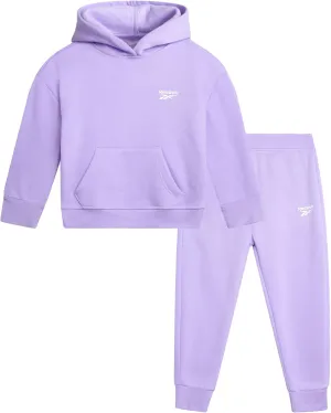 Reebok Toddler Girls' Sweatsuit Set - 2 Piece Fleece Sweatshirt and Jogger Sweatpants Set for Little Girls (Sizes: 2T-6X)