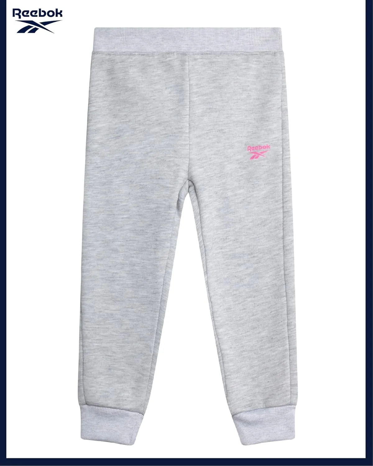 Reebok Toddler Girls' Sweatsuit Set - 2 Piece Fleece Sweatshirt and Jogger Sweatpants Set for Little Girls (Sizes: 2T-6X)