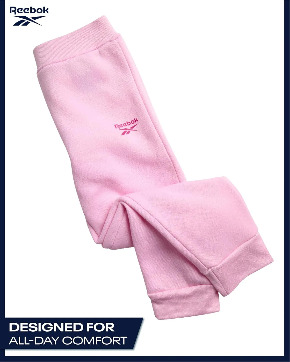 Reebok Toddler Girls' Sweatsuit Set - 2 Piece Fleece Sweatshirt and Jogger Sweatpants Set for Little Girls (Sizes: 2T-6X)