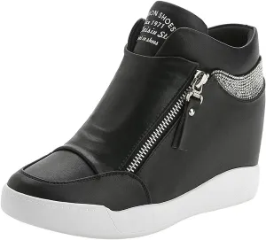 rismart Women's Wedge Platform Bootie Fashion Sneakers
