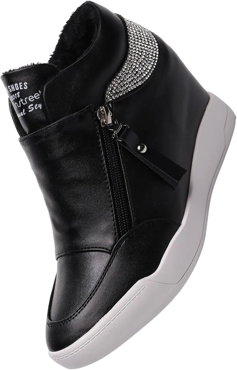 rismart Women's Wedge Platform Bootie Fashion Sneakers