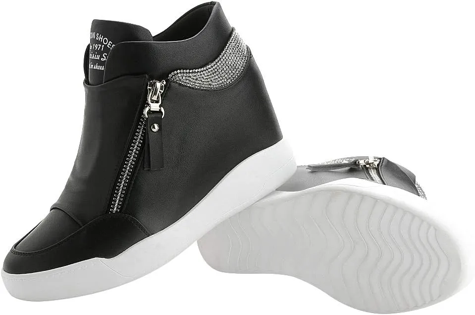 rismart Women's Wedge Platform Bootie Fashion Sneakers