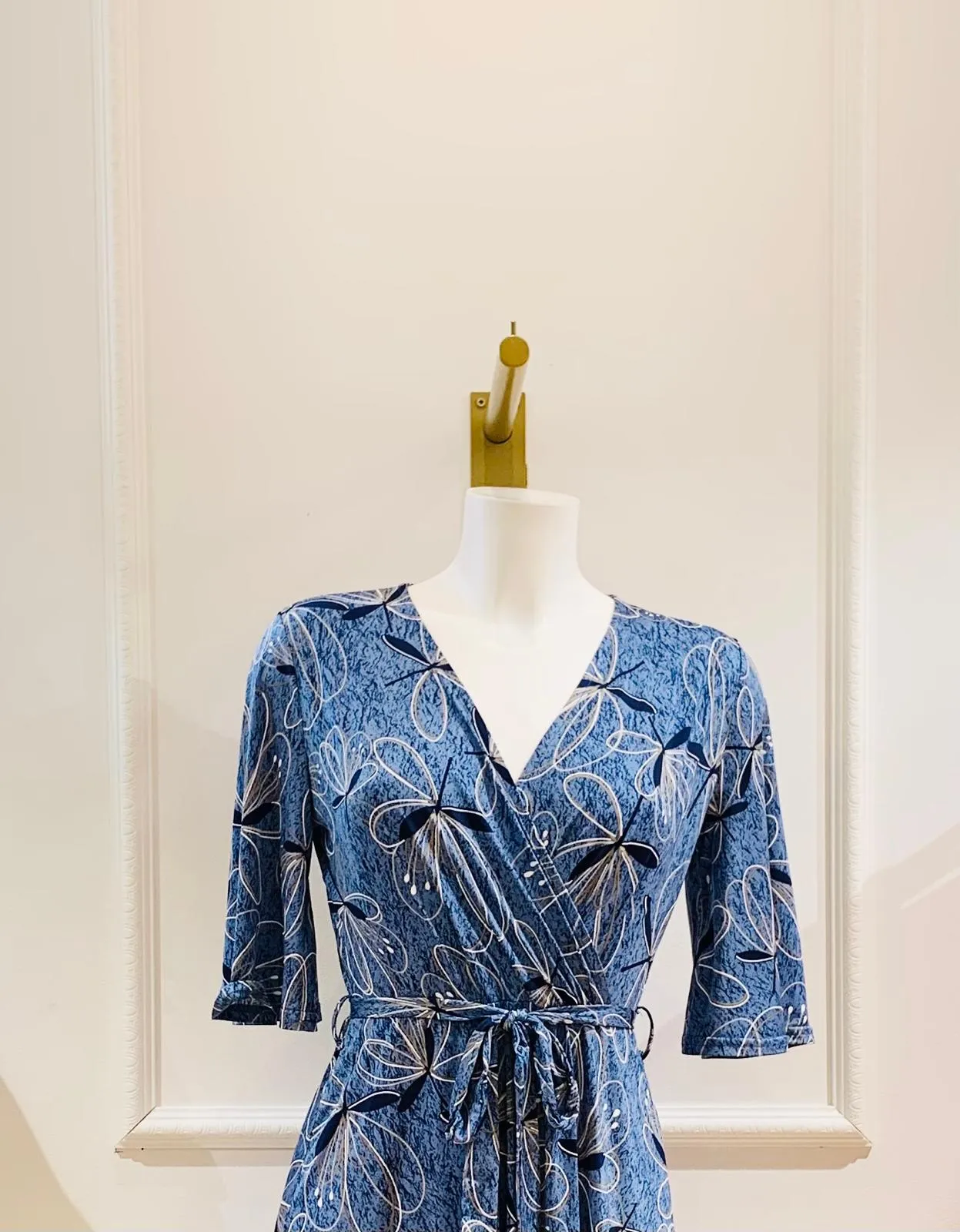 Robe Longue Rosas Bleue Feuillage