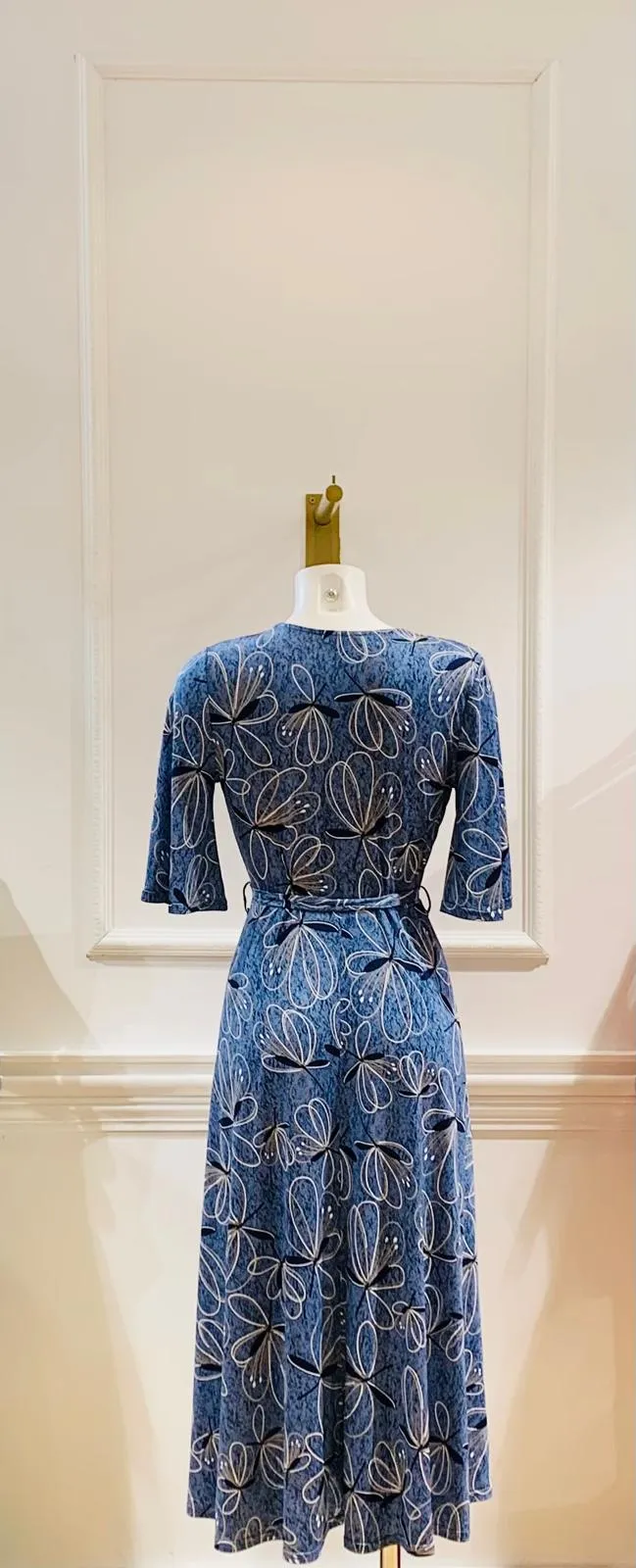 Robe Longue Rosas Bleue Feuillage