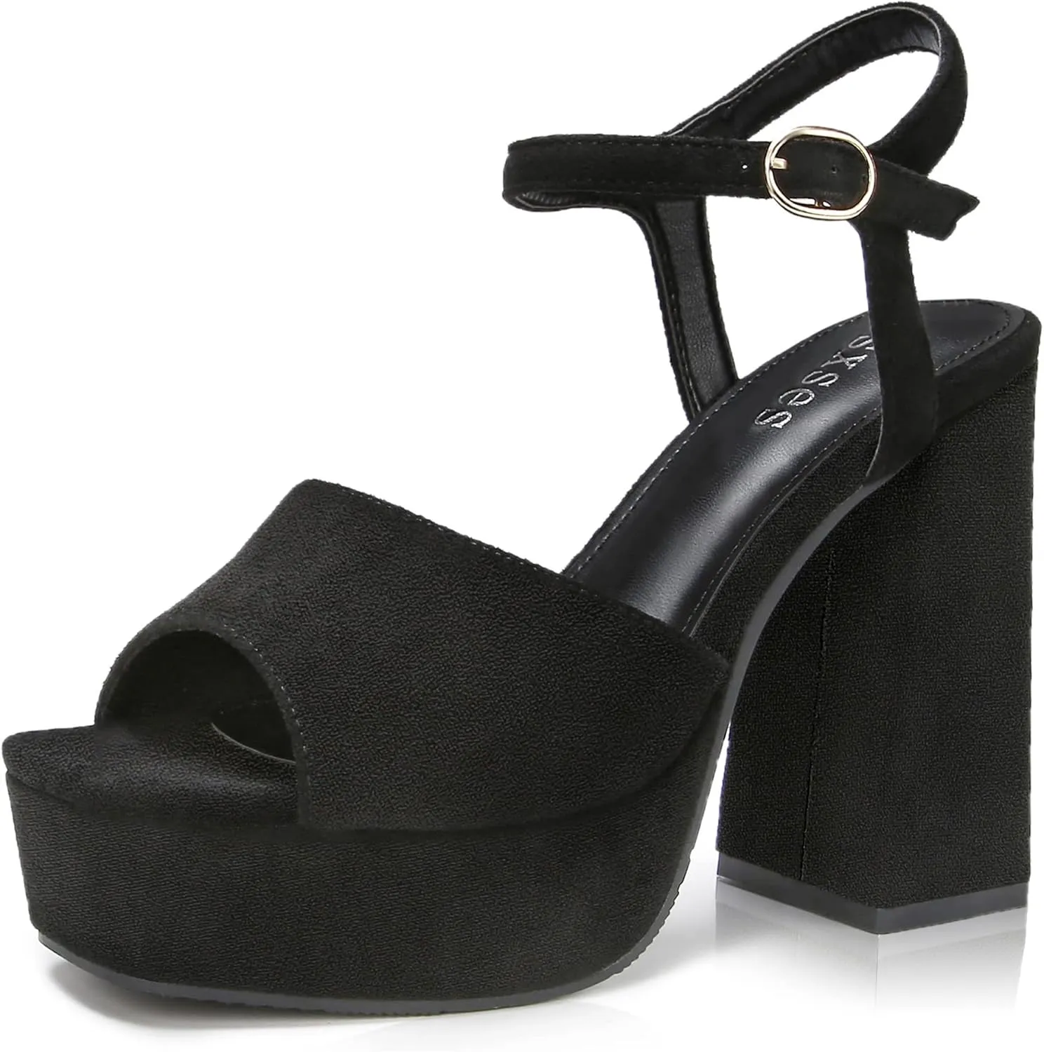 rsxses Platform Heels for Women Chunky High Heel Dress Sandals Strappy Open Toe Ankle Strap Sexy Prom Wedding Evening Party Pumps Shoes