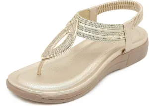 Sandals for Women Dressy Casual Flip Flops Summer Beach Comfortable Sandals Bohemian Walking Flats Shoes