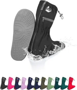 SEAL Waterproof Shoe Covers, Reusable Rain Shoe Covers with Slip Resistant Sole & Large Zippers, Rain Mud Snow Shoe Protector Covers for Men & Women