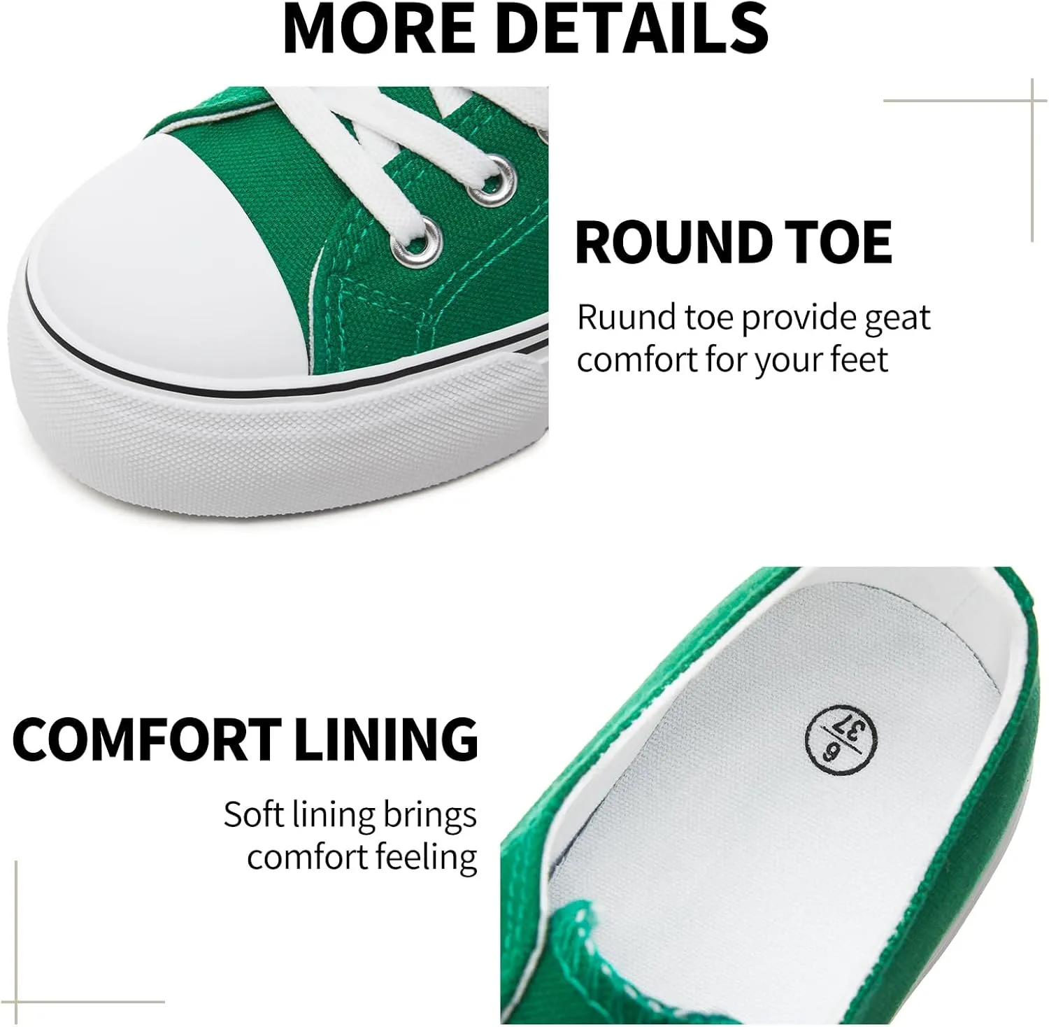 SERNIAL Womens White Platform Sneakers Low Top Platform Shoes Black Canvas Shoes for Women