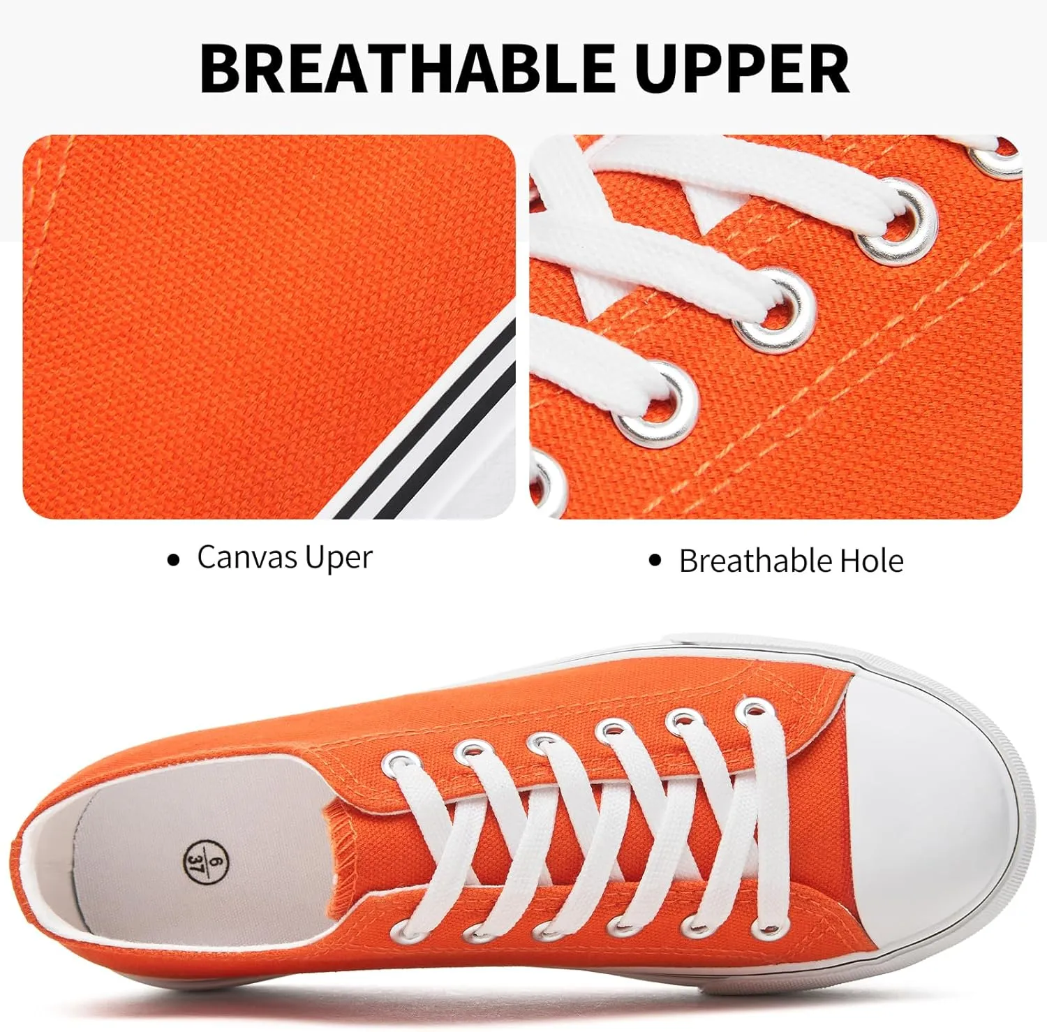 SERNIAL Womens White Platform Sneakers Low Top Platform Shoes Black Canvas Shoes for Women