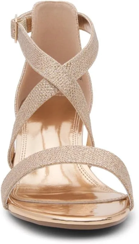 Shoe Land SL-LESSA Women's Low Heels Open Toe Dress Heeled Sandals Cross Ankle Strap Chunky Block Short Heel Pumps Shoes for Office Prom Wedding Party