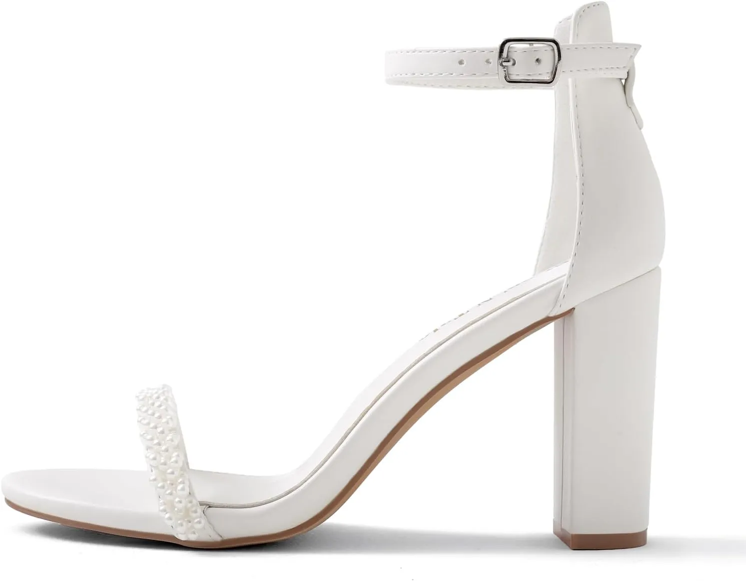 Shoe'N Tale Strappy Heels for Women Chunky Block High Ankle Buckle Heeled Sandals