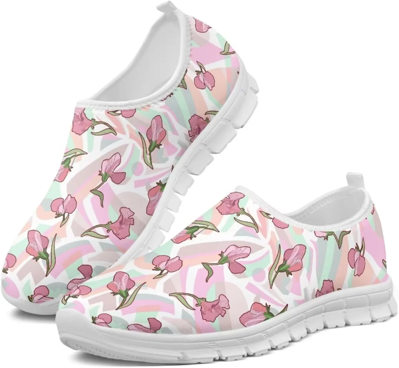 Sneakers for Women Low Top Shoes Womens Lightweight Tennis Loafers Slip on Casual Outdoor Workout Flats All Seasons White Sole