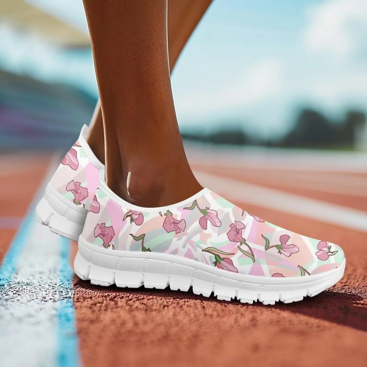 Sneakers for Women Low Top Shoes Womens Lightweight Tennis Loafers Slip on Casual Outdoor Workout Flats All Seasons White Sole