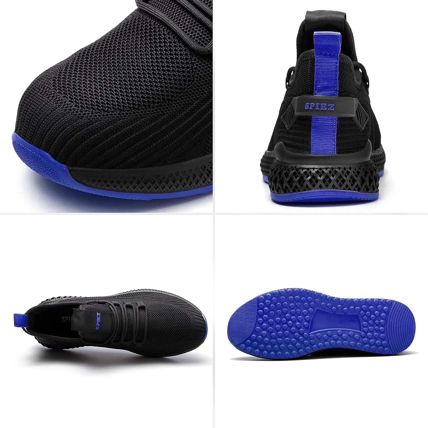 SPIEZ Unisex Safety Shoes with Composite Toe Cap, Puncture Proof Breathable Work Shoes for Men and Women, Slip on Fashion Sneakers for Work and Daily Wear