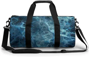 Sports Gym Bag for Men Women Blue Neuron Picture Travel Gym Bag Cylindrical Workout Bag Lightweight Travel Duffle Bag for Basketball Football Weekender