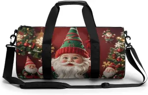 Sports Gym Bag for Men Women Christmas Whimsical Dwarfs Travel Gym Bag Cylindrical Workout Bag Lightweight Travel Duffle Bag for Basketball Football Weekender