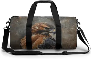 Sports Gym Bag for Men Women Fur And Feathers Travel Gym Bag Cylindrical Workout Bag Lightweight Travel Duffle Bag for Basketball Football Weekender