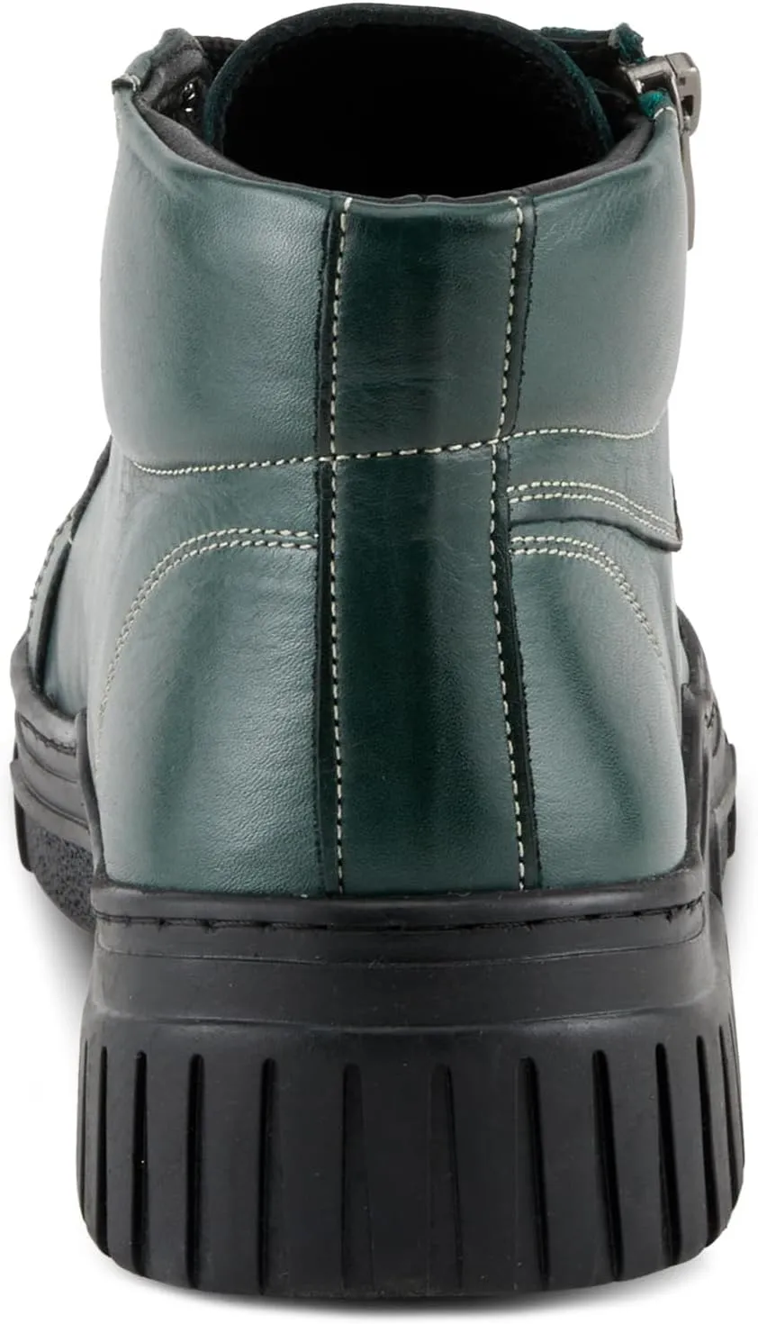 Spring Step Women's LOEVA High-Top Sneakers with Stylish Zipper, Premium Leather, and Faux Fur Lining